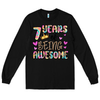 Black 7 years of being awesome Long Sleeve Tee - MaliasSmallBusiness