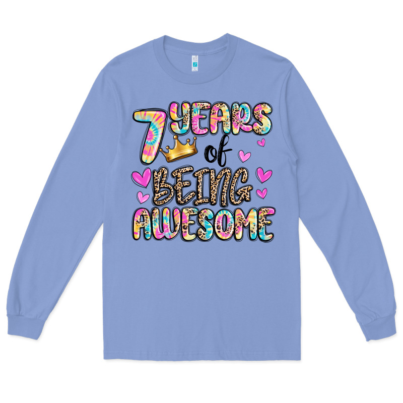 7 Years Of Being Awesome Long Sleeve Tee by MaliasSmallBusiness | Teevron