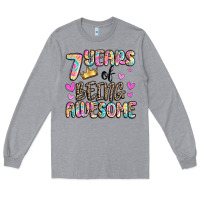 Heather Grey 7 years of being awesome Long Sleeve Tee - MaliasSmallBusiness