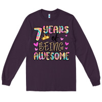 Plum 7 years of being awesome Long Sleeve Tee - MaliasSmallBusiness