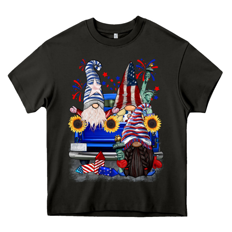 4th Of July Gnomes Truck Heavy Core Tee by CowGirlArtShop | Teevron