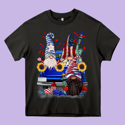 4th Of July Gnomes Truck Heavy Core Tee Designed By Cowgirlartshop