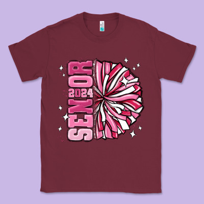 Senior 2024 Pink Cheer Classic Tee Designed By Maliassmallbusiness
