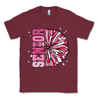 Burgundy senior 2024 pink cheer Classic Tee - MaliasSmallBusiness