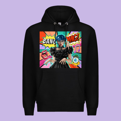 Pop Art Gothic Girl Premium Hoodie Designed By Tumblerdesignbyshophia