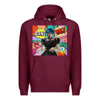 Burgundy pop art gothic girl Premium Hoodie - TumblerDesignByShophia