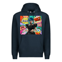 Navy pop art gothic girl Premium Hoodie - TumblerDesignByShophia
