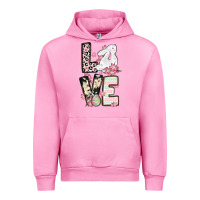 Fuchsia Pink Love Easter bunny Urban Hoodie - OliviaCreatesArt