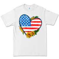 White usa flag heart with sunflower Premium Tee - HRA Design Shop