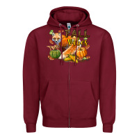 Burgundy Fall Vibes Fox Zipper Hoodie - LillyAllenDesigns