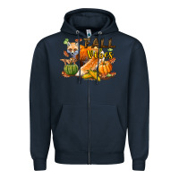 Navy Fall Vibes Fox Zipper Hoodie - LillyAllenDesigns