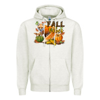 Oatmeal Heather Fall Vibes Fox Zipper Hoodie - LillyAllenDesigns