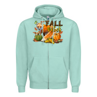Seafoam Fall Vibes Fox Zipper Hoodie - LillyAllenDesigns