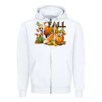 White Fall Vibes Fox Zipper Hoodie - LillyAllenDesigns