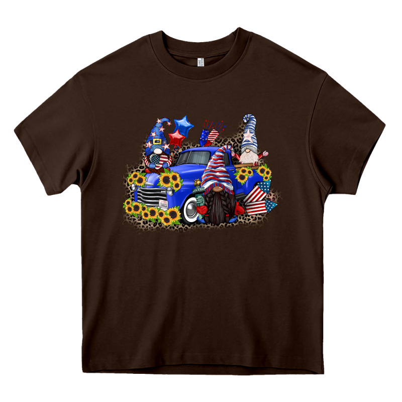 4th Of July Gnomes With Truck Heavy Core Tee by CowGirlArtShop | Teevron