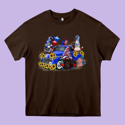 4th Of July Gnomes With Truck Heavy Core Tee Designed By Cowgirlartshop