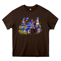 Chocolate Brown 4th of July gnomes with truck Heavy Core Tee - CowGirlArtShop