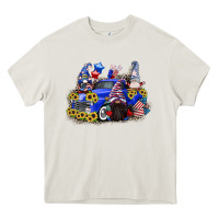 Cream 4th of July gnomes with truck Heavy Core Tee - CowGirlArtShop