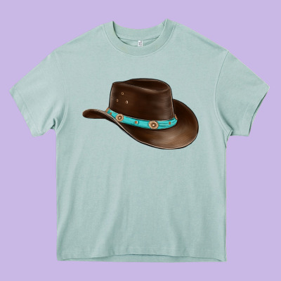 Cowboy Cap Heavy Core Tee Designed By Barkaloodesign