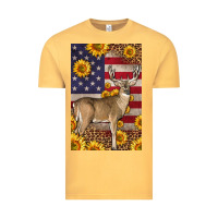 Vintage Mustard Western American Deer Vintage Tee - LillyAllenDesigns