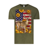 Vintage Olive Western American Deer Vintage Tee - LillyAllenDesigns