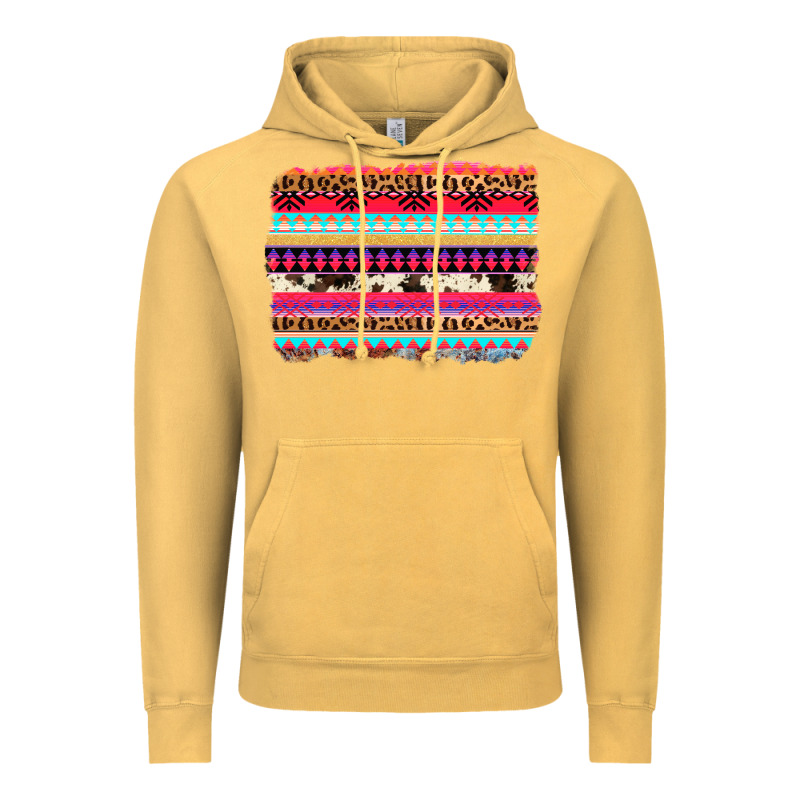 Aztec Western Leopard Cowhide Background Vintage Hoodie by AdoDesignShop | Teevron