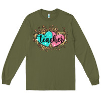 Army Green heart teacher Long Sleeve Tee - MaliasSmallBusiness