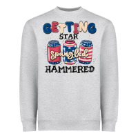 Heather Grey getting star spangled hammered Heavyweight Sweatshirt - MaliasSmallBusiness