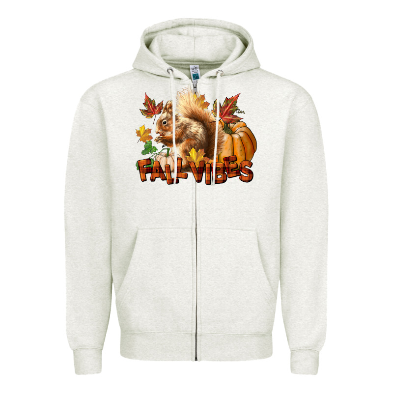Fall Vibes Squirrel Zipper Hoodie by LillyAllenDesigns | Teevron