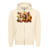 Sandshell Fall Vibes Squirrel Zipper Hoodie - LillyAllenDesigns