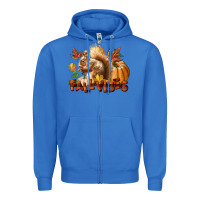 True Royal Fall Vibes Squirrel Zipper Hoodie - LillyAllenDesigns