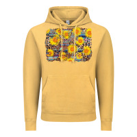 Vintage Mustard aztec sunflower leopard background Vintage Hoodie - AdoDesignShop