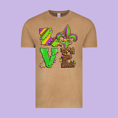 Love Mardi Gras Vintage Tee Designed By Jasminsmagicworld
