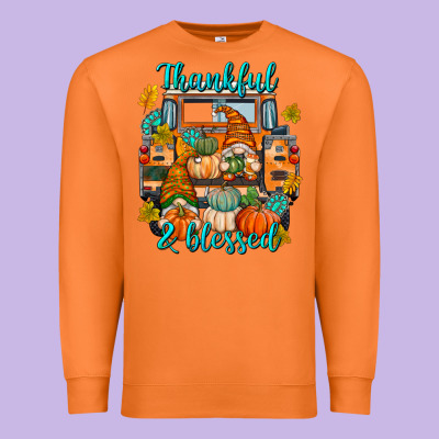 Thankful Blessed Premium Sweatshirt Designed By Texasbilliewilder
