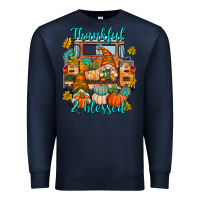 Navy Thankful Blessed Premium Sweatshirt - texasbilliewilder