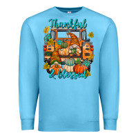 Ocean Blue Thankful Blessed Premium Sweatshirt - texasbilliewilder