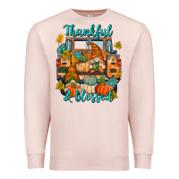 Pale Pink Thankful Blessed Premium Sweatshirt - texasbilliewilder