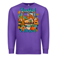 Purple Thankful Blessed Premium Sweatshirt - texasbilliewilder