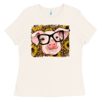 Bone sunflowers pig Ladies Tee - RanaPortraitStore
