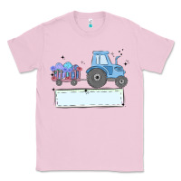 Bubblegum Pink easter tractor boy Classic Tee - MaliasSmallBusiness
