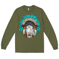Army Green simmental indian headdress Long Sleeve Tee - JahusDesignShop