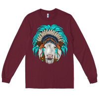 Burgundy simmental indian headdress Long Sleeve Tee - JahusDesignShop