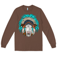 Chestnut simmental indian headdress Long Sleeve Tee - JahusDesignShop