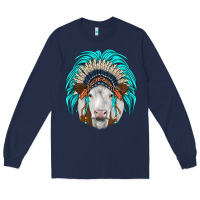 Navy simmental indian headdress Long Sleeve Tee - JahusDesignShop