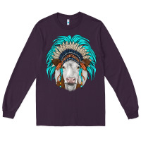 Plum simmental indian headdress Long Sleeve Tee - JahusDesignShop