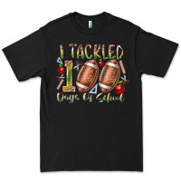 Black I Tackled 100 Days of School Premium Tee - RacoonDesign