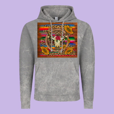 Serape Sunflowers Bull Skull Background Vintage Hoodie Designed By Artiststas