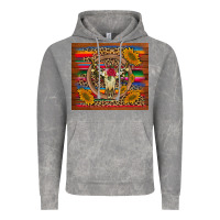Cloud Rock serape sunflowers bull skull background Vintage Hoodie - Artiststas
