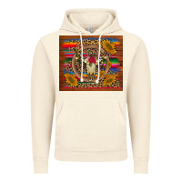 Vintage Artic serape sunflowers bull skull background Vintage Hoodie - Artiststas