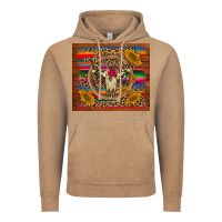Vintage Coffee serape sunflowers bull skull background Vintage Hoodie - Artiststas